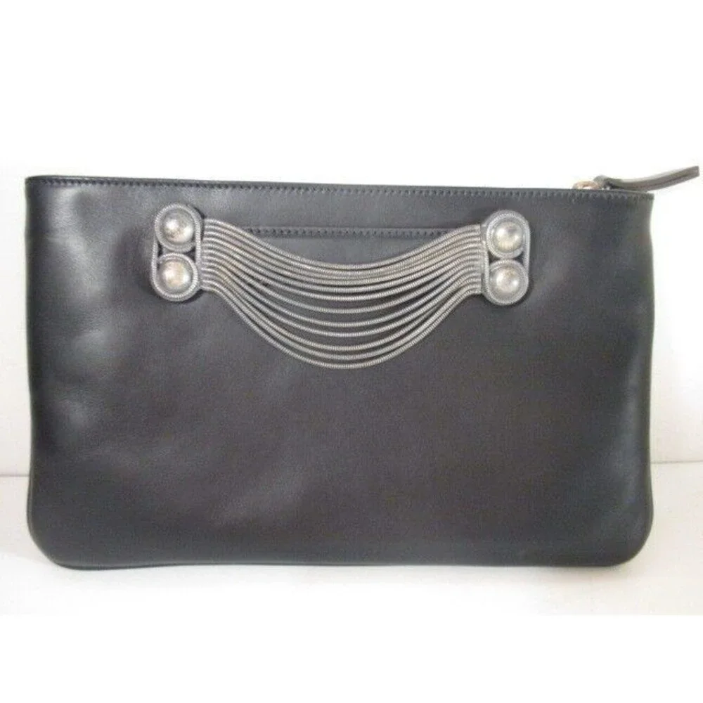 Dannijo Womne's Viper Soma Metallic Chain Leather Clutch Bag NWOT 695